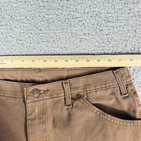 Dickies Carpenter Work Pants Size 35x36 Khaki Utility Jeans Relaxed Fit - Picture 5 of 11